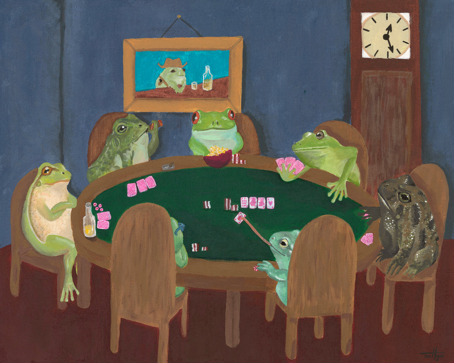 Texas Croak'Em | Poker Frogs/Toads Print