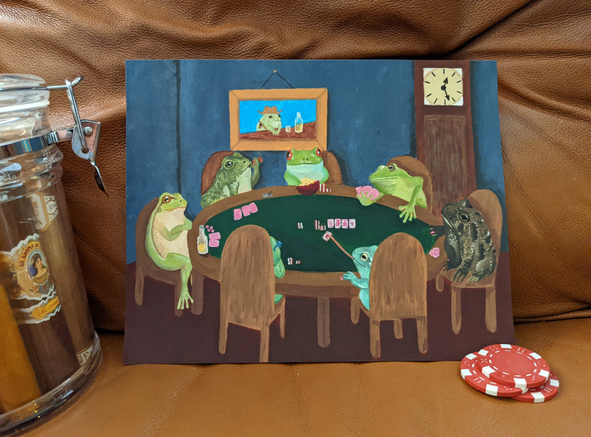 Texas Croak'Em | Poker Frogs/Toads Print